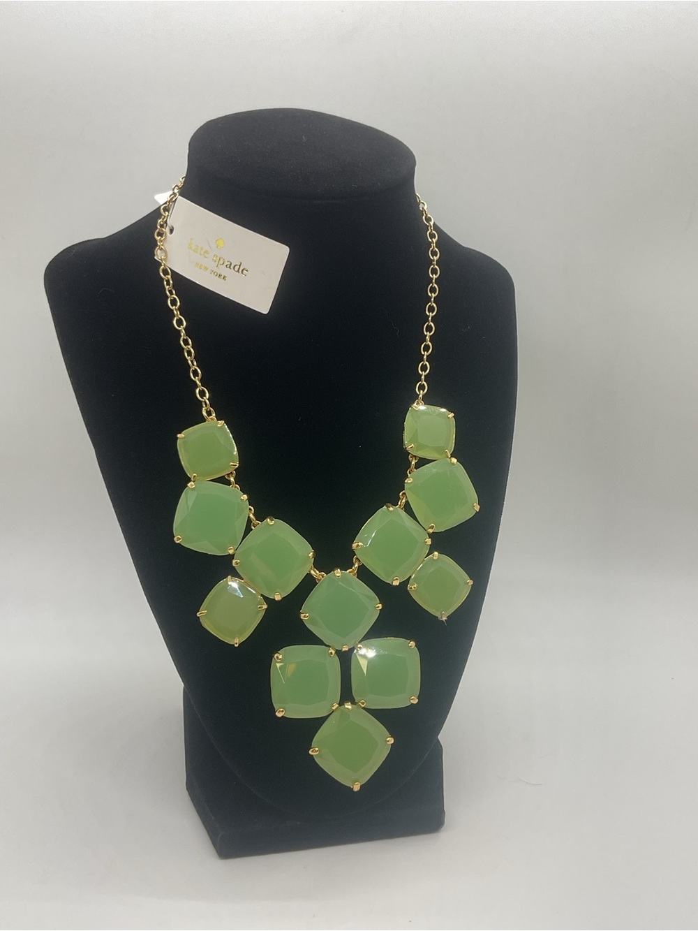 kate spade Shaken and Stirred Pale Green Statement Bib Necklace